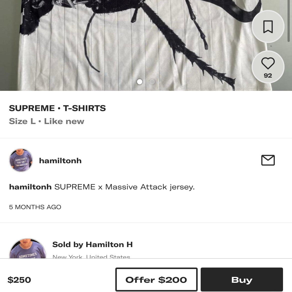 Supreme Beetle Soccer Jersey (L)