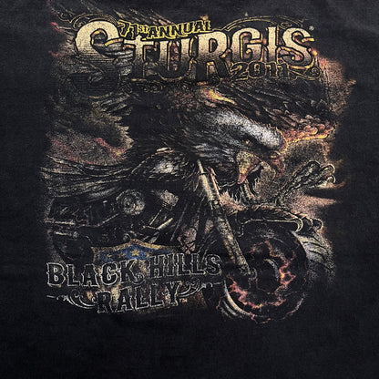 ‘11 Strugis Black Hills Rally Faded Tee - L