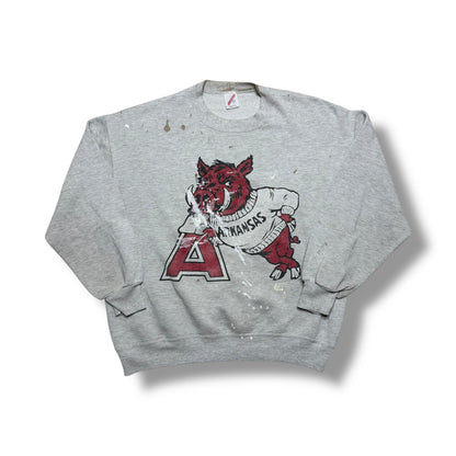 90s Arkansas Razorback Crewneck- M