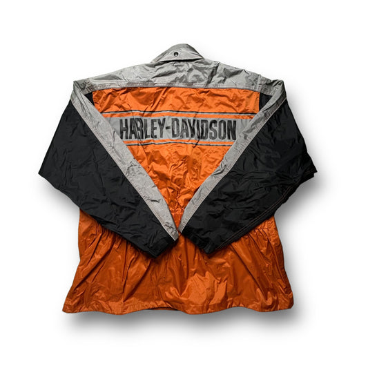 Orange Harley Davidson Windbreaker Jacket (XL)