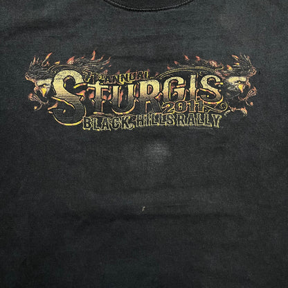 ‘11 Strugis Black Hills Rally Faded Tee - L