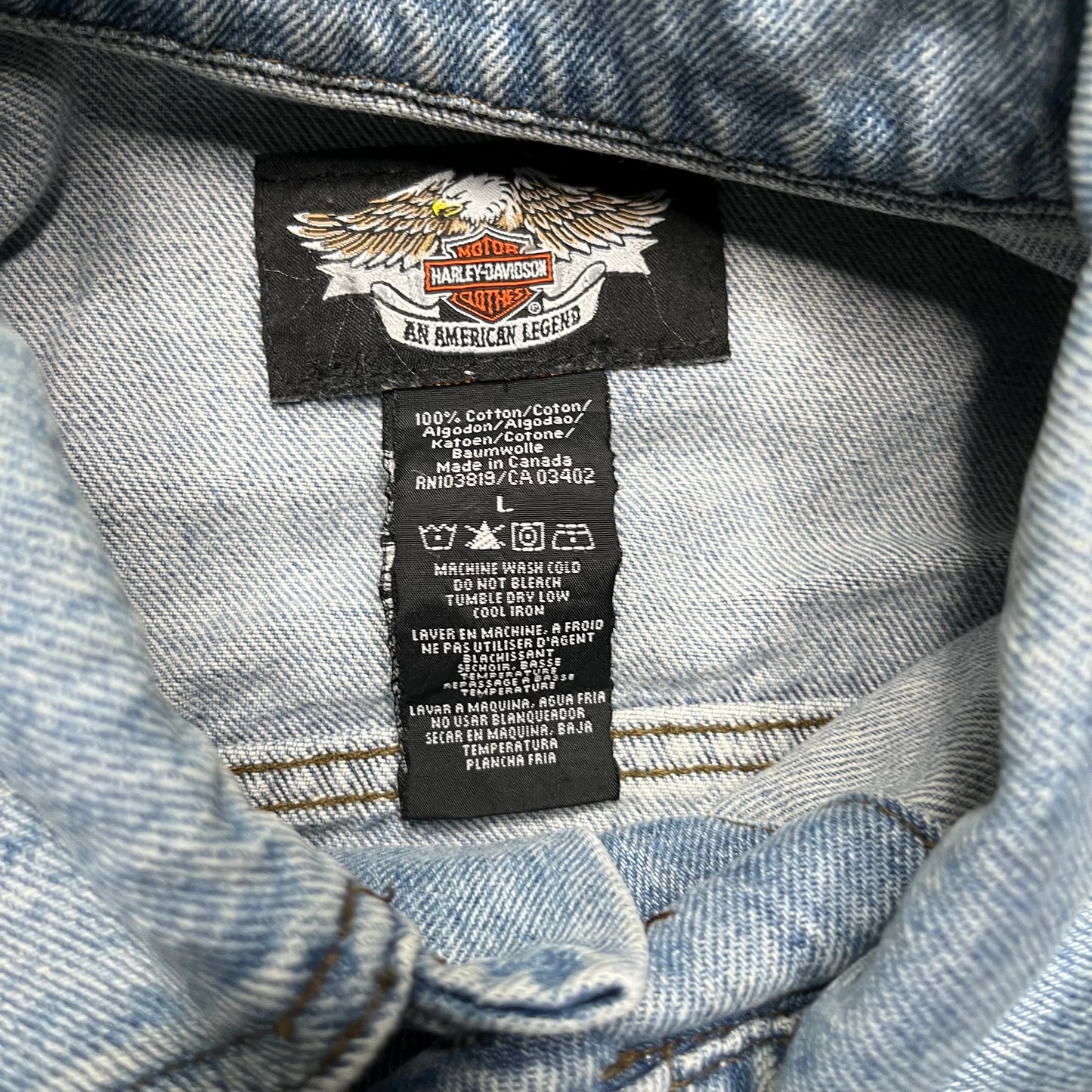 00s Harley Davidson Jean Jacket - L