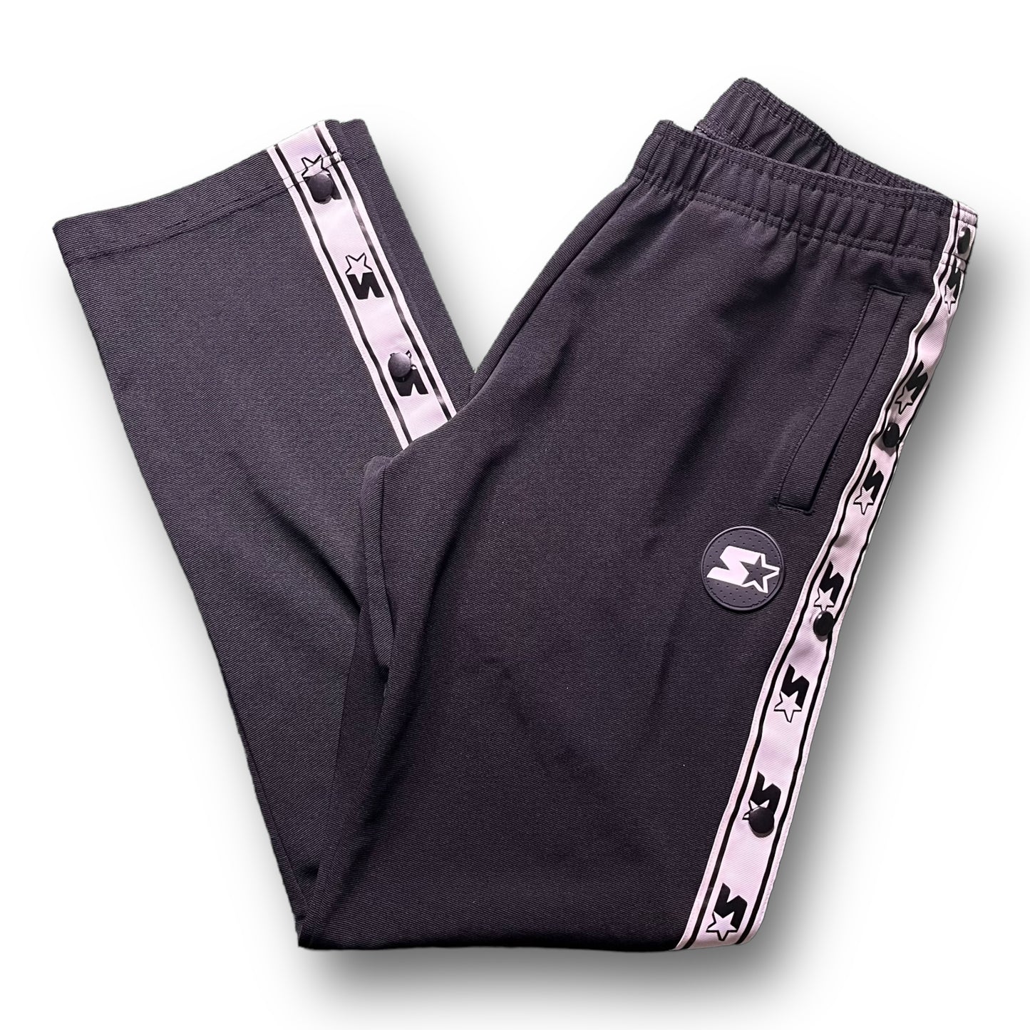 00s Black Starter Track Pants - M