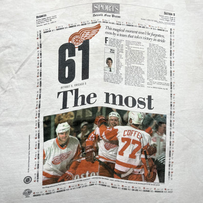 1996 Detroit Red Wings Newspaper Tee - XL