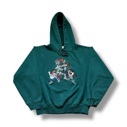 90s Looney Tunes Green Hoodie - S