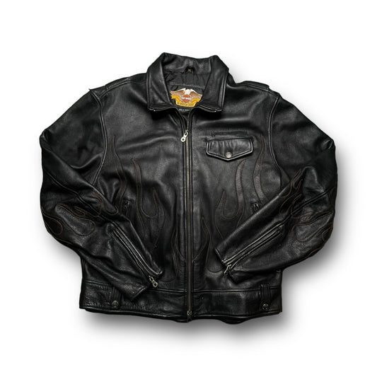 Harley Davison Leather Flame Jacket (XL)