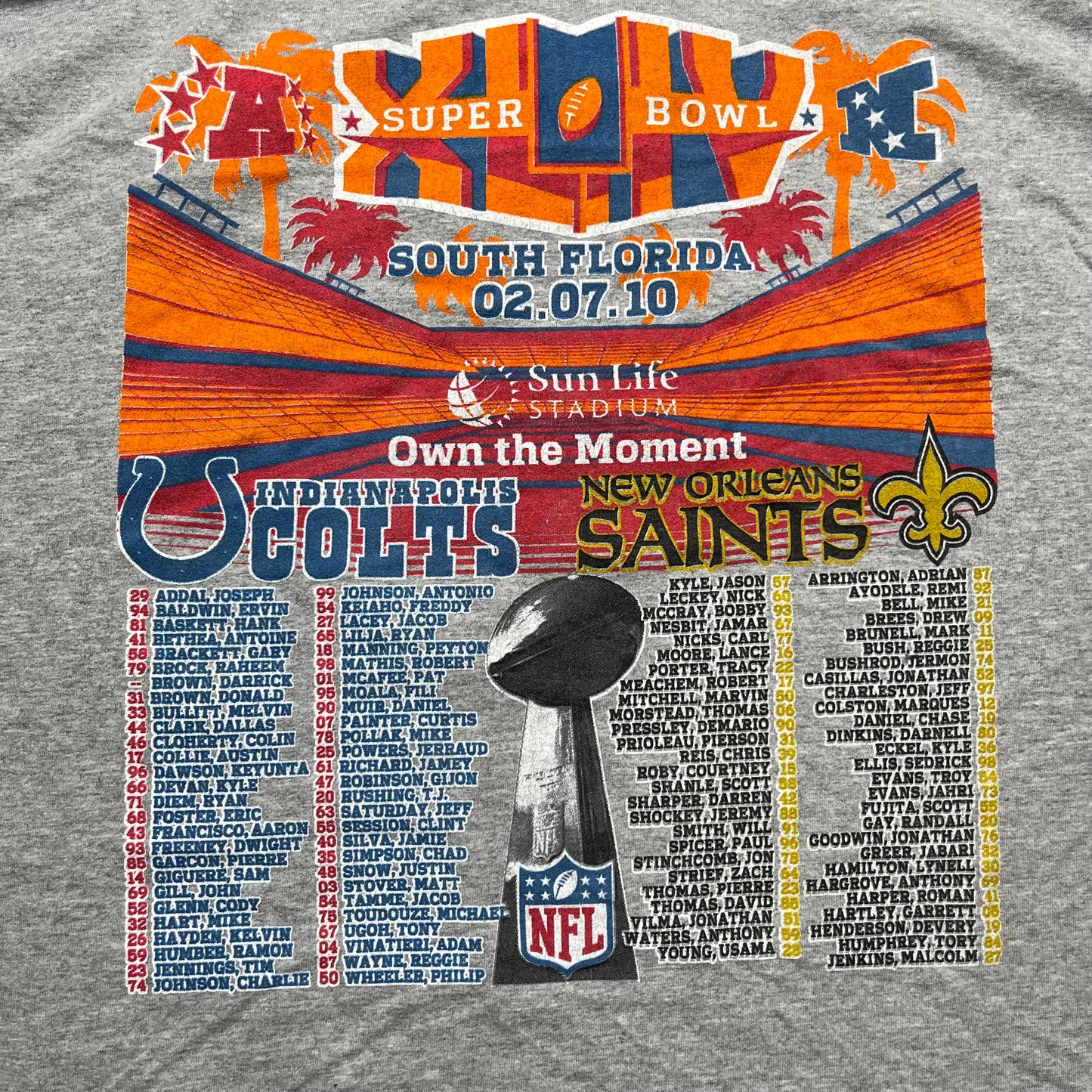 ‘10 Super Bowl Colts Vs Saints Tee - XL