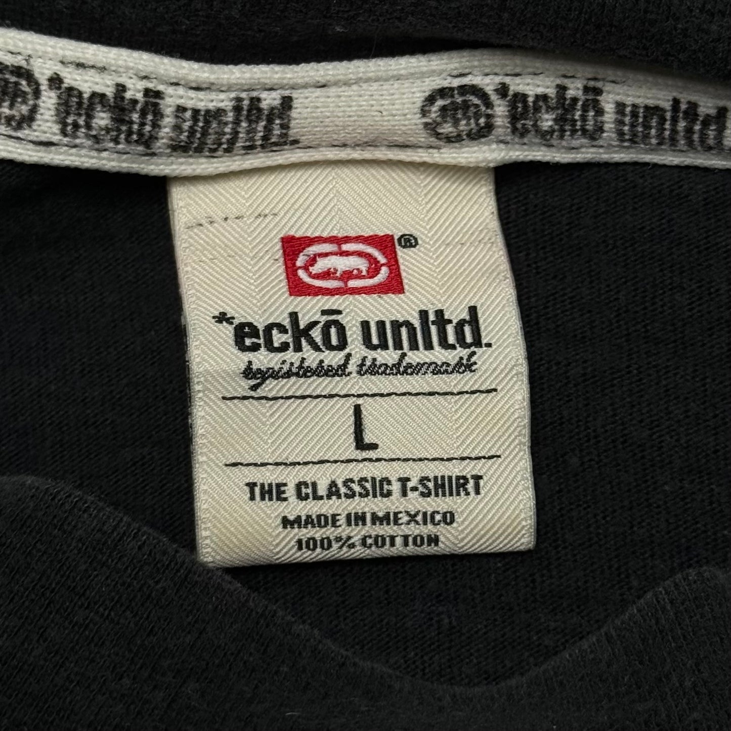 00s Y2K Echo Unltd Black Tee - L