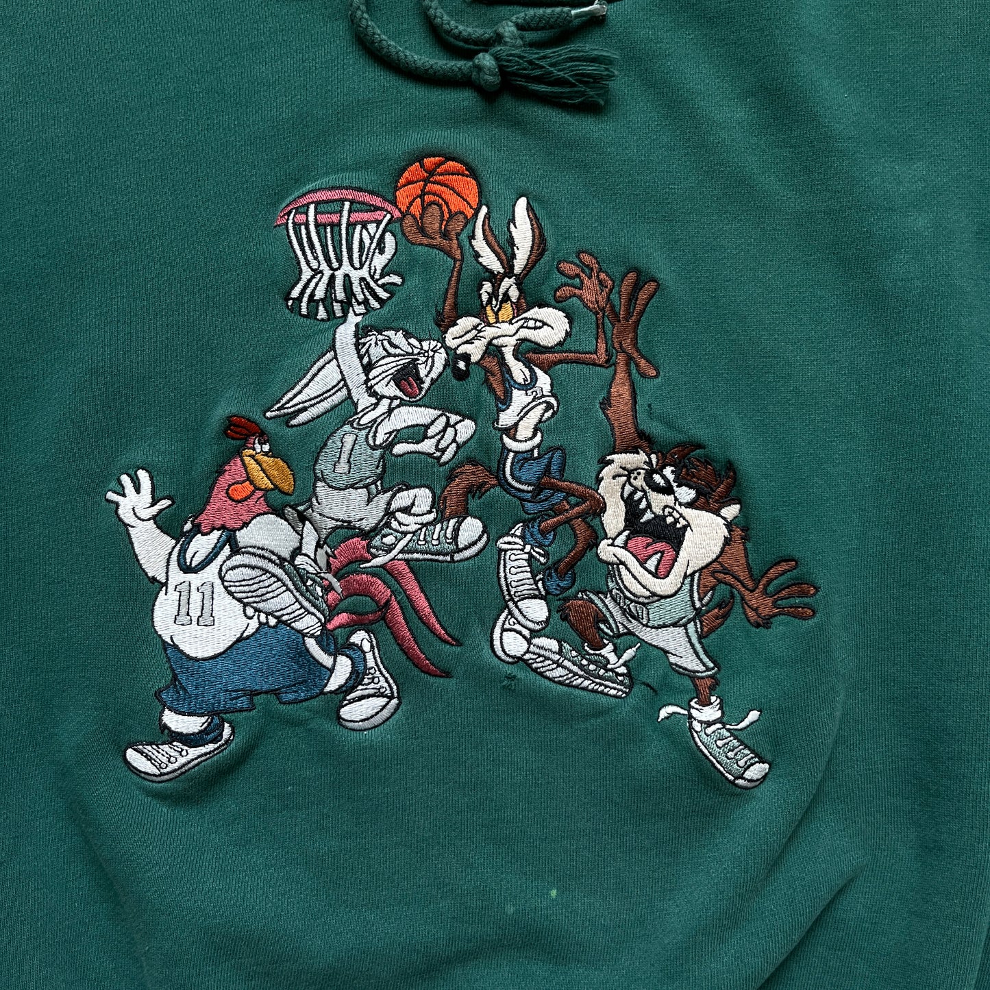 90s Looney Tunes Green Hoodie - S