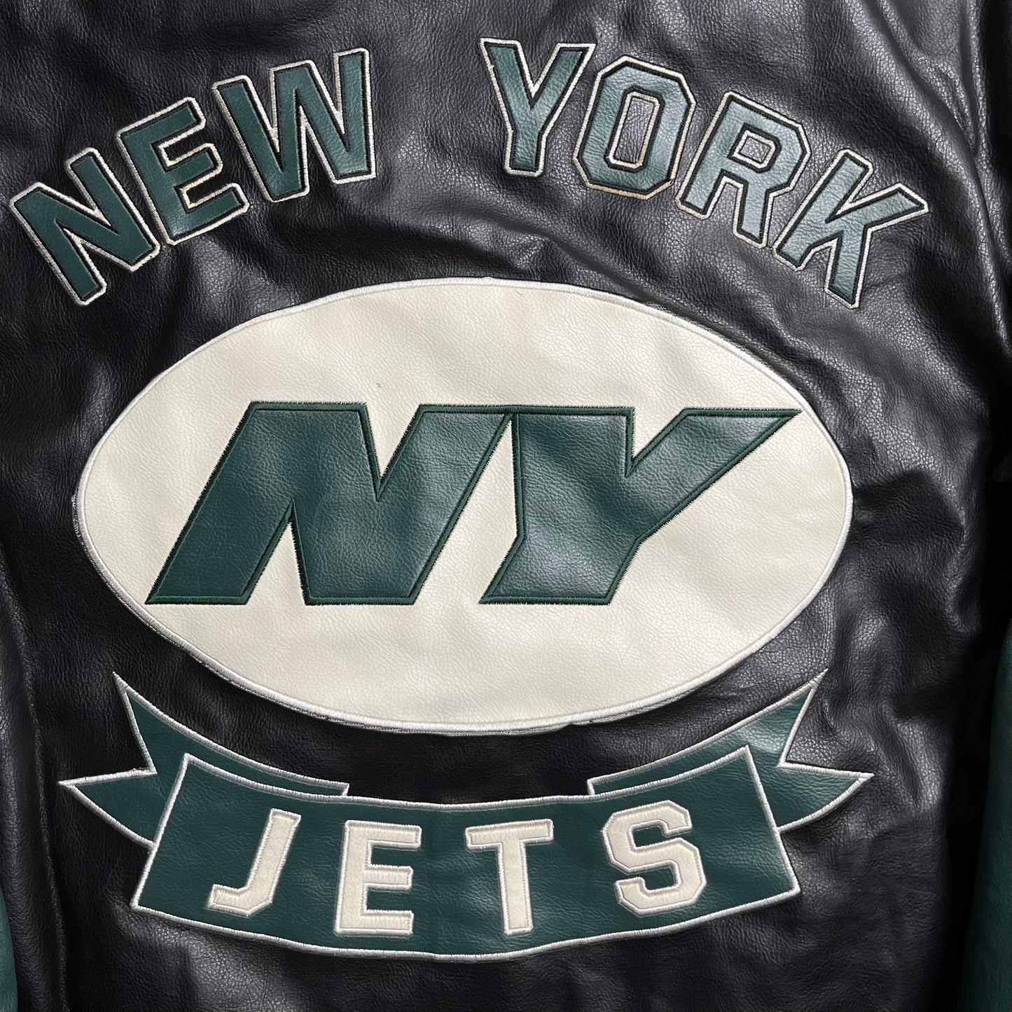 00s New York Jets Leather Jacket (3XL)