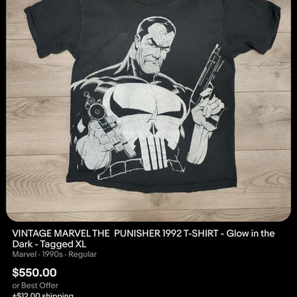 1992 The Punisher Glow In The Dark Tee (XL)