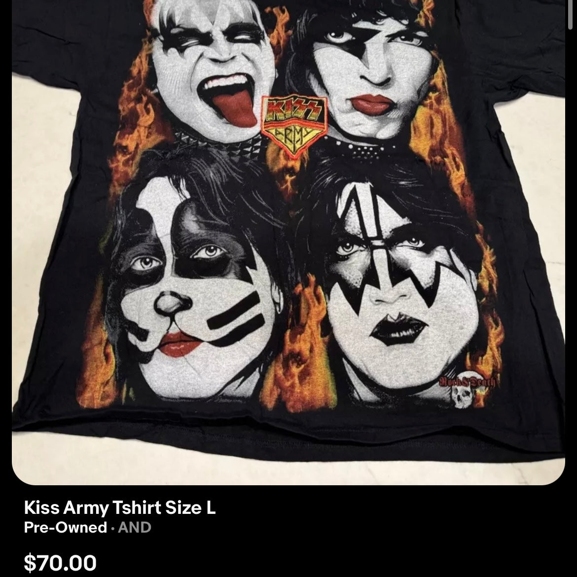 Kiss Army Band Rock & Death Tee (XL)