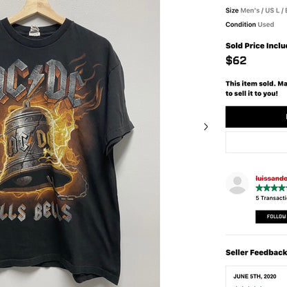 ‘11 AC DC Hells Bells Tee (XL)