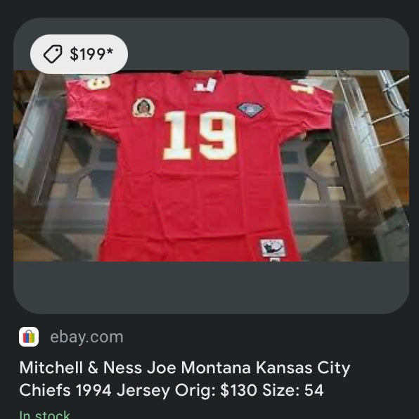 1994 Throwback Kansas Chiefs Joe Montana Jersey (2XL) – Misfitted