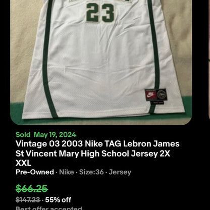 ‘03 Lebron James High School Jersey - L