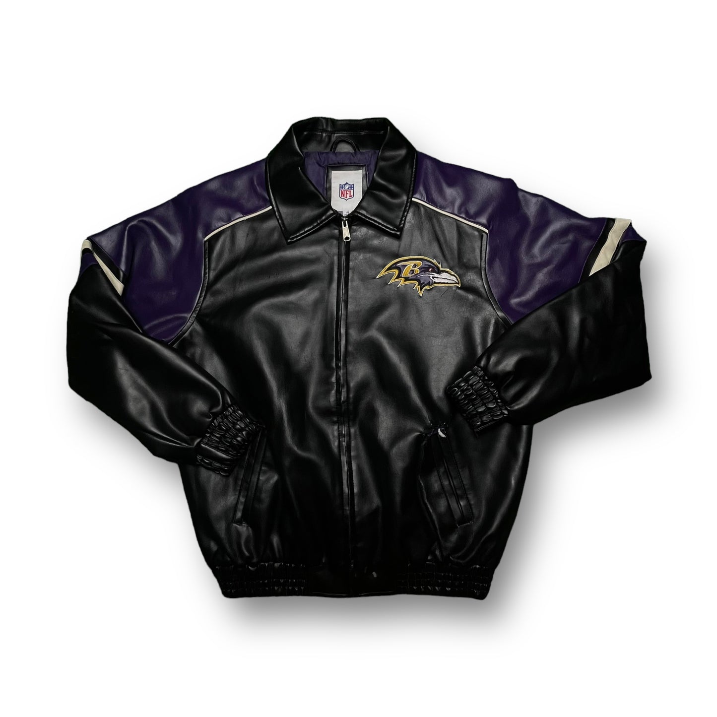 Vintage Baltimore Ravens Leather Jacket (XL)