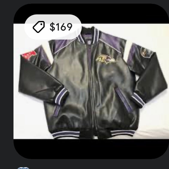 Vintage Baltimore Ravens Leather Jacket (XL)