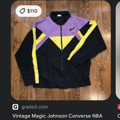 80s Magic Johnson Converse NBA Jacket (L)