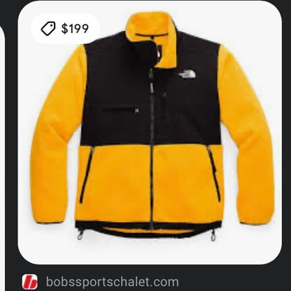 1995 Yellow North Face Fleece Jacket (XL)