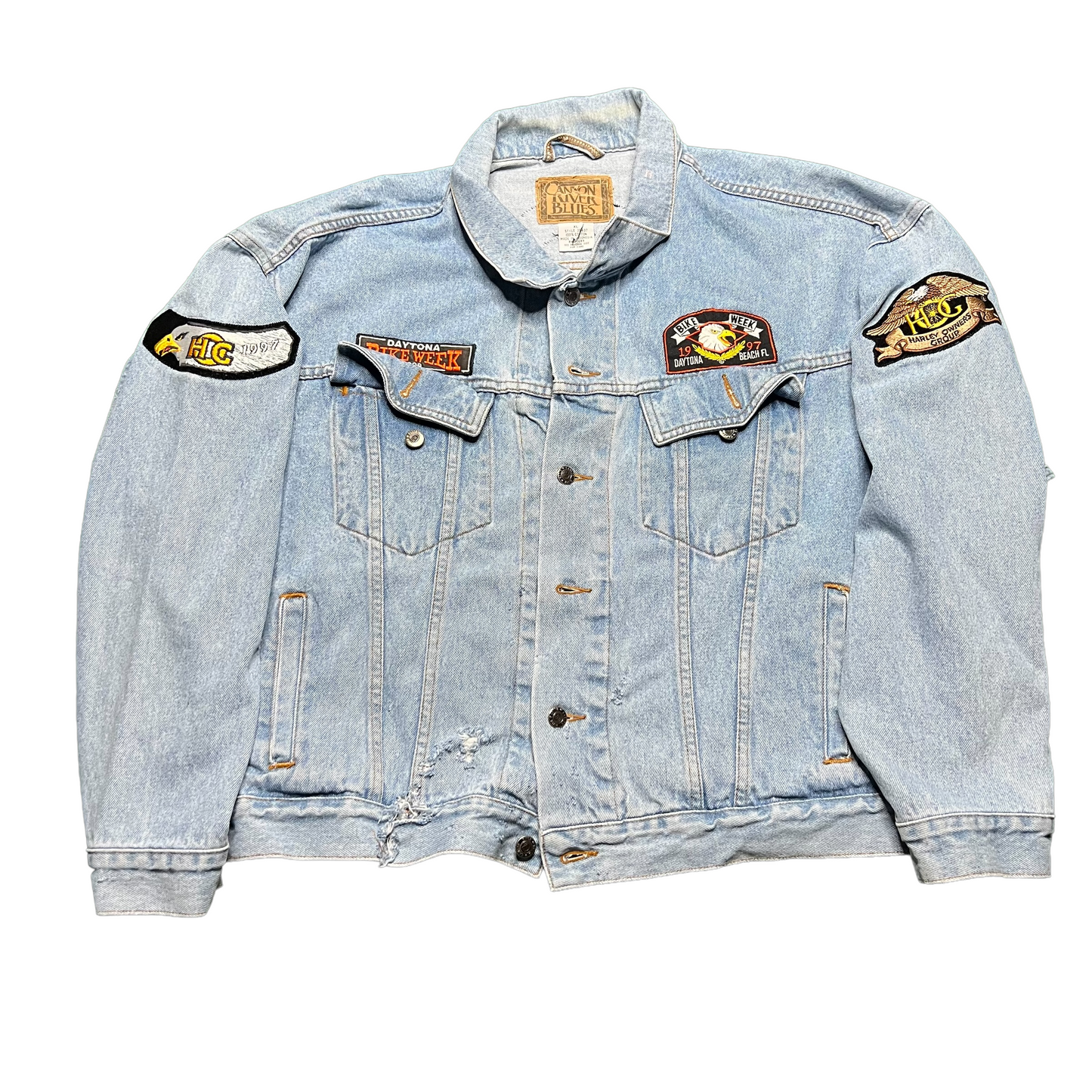 Women’s Reworked Harley Davidson Jean Jacket (XL)