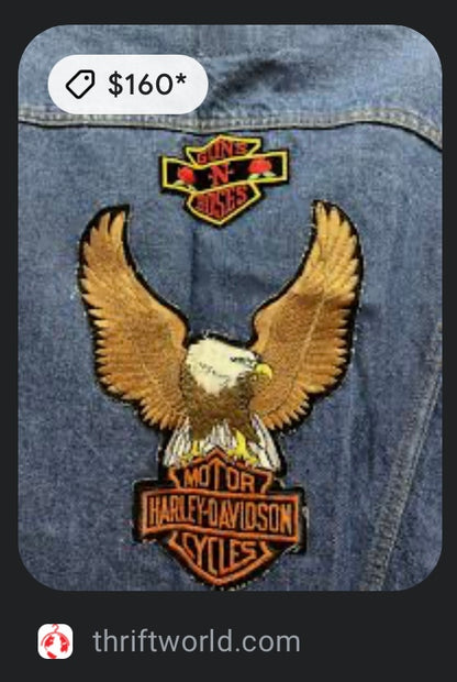 Women’s Reworked Harley Davidson Jean Jacket (XL)